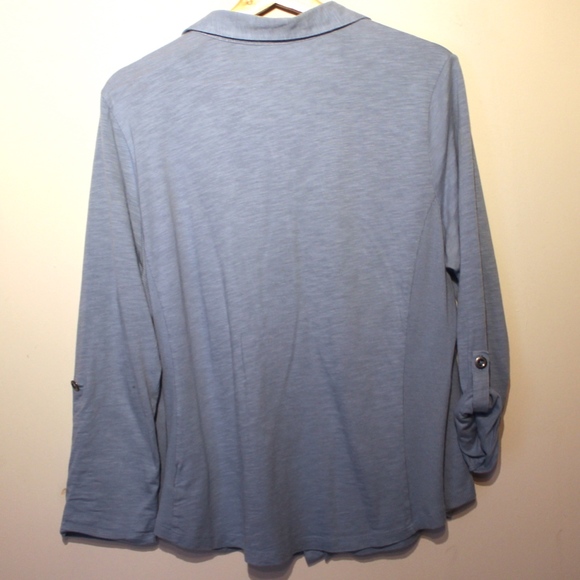 Style & Co Light Blue Button Up, Ribbed side panel - Picture 6 of 8